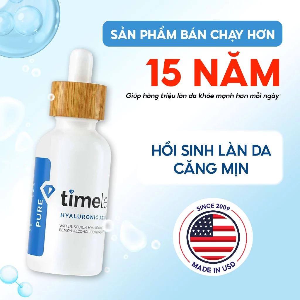 serum cấp ẩm Timeless Hyaluronic Acid 100%