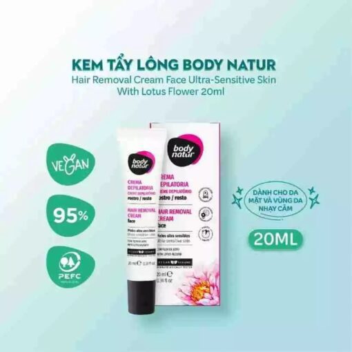 Body Natur Hair Removal Cream Face Ultra Sensitive Skin 20ml