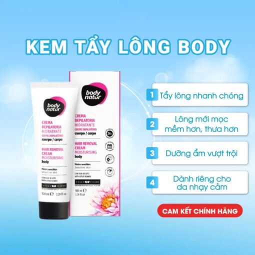 Body Natur Hair Removal Cream Moisturising Body Sensitive Skin