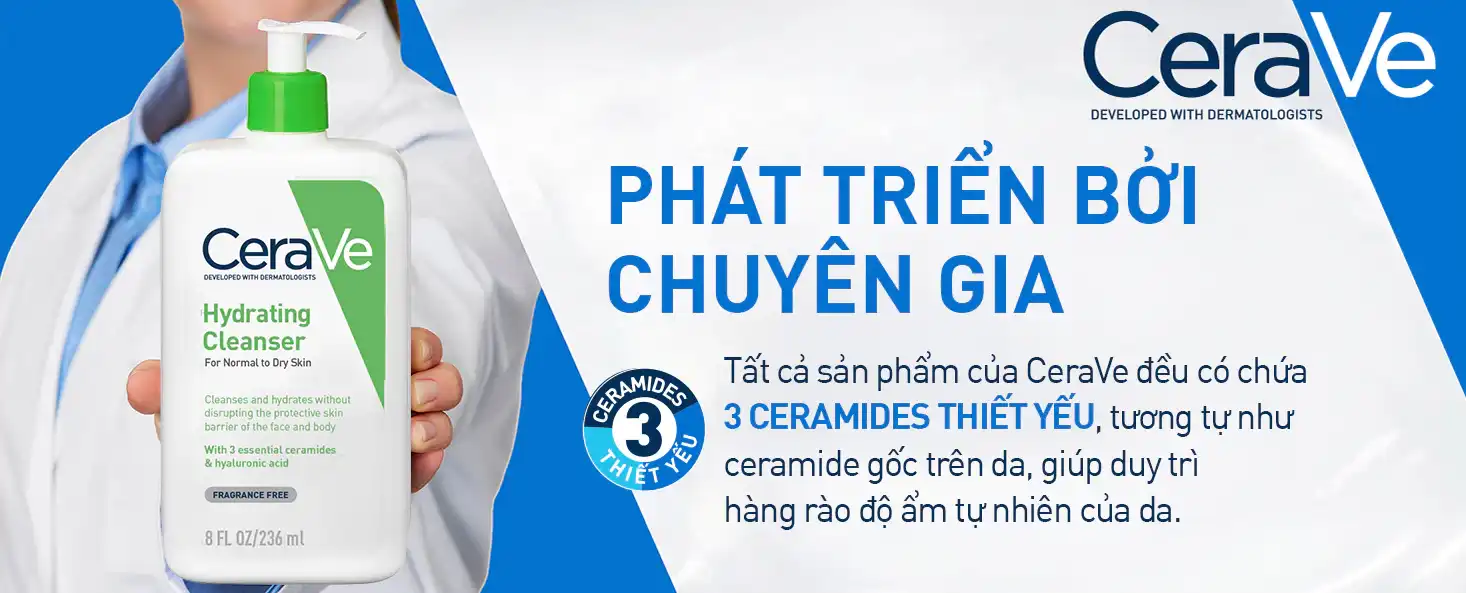 Cerave Hydrating Cleanser phát triển bởi chuyên gia