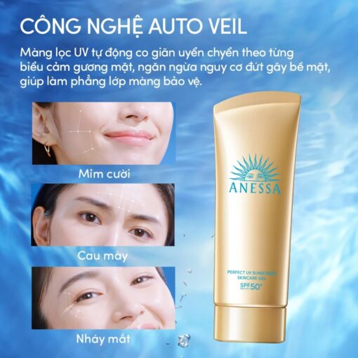Công nghệ kem chống nắng Anessa Gold Gel SPF50+ PA++++