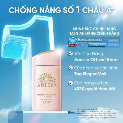 Kem chống nắng Anessa Mild Milk SPF50+ PA++++