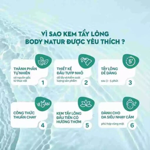 Kem tẩy lông Body Natur Hair Removal Cream Face Ultra Sensitive Skin