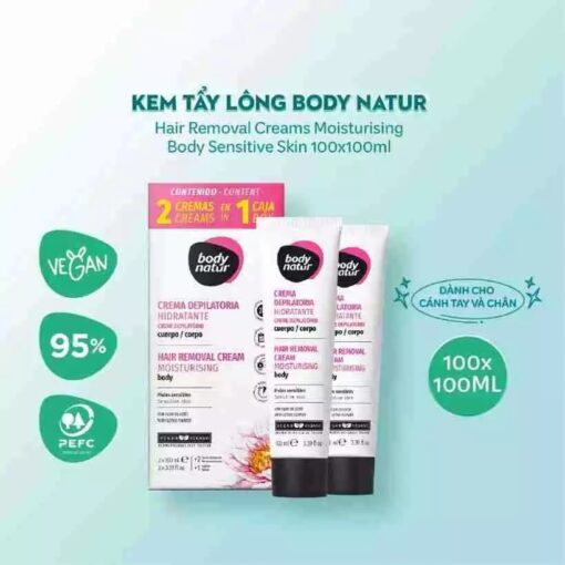 Kem tẩy lông Body Natur Hair Removal Cream Moisturising Body Sensitive Skin