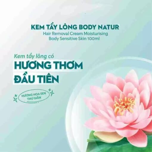 Kem tẩy lông có hương thơm Body Natur Hair Removal Cream Moisturising Body Sensitive Skin
