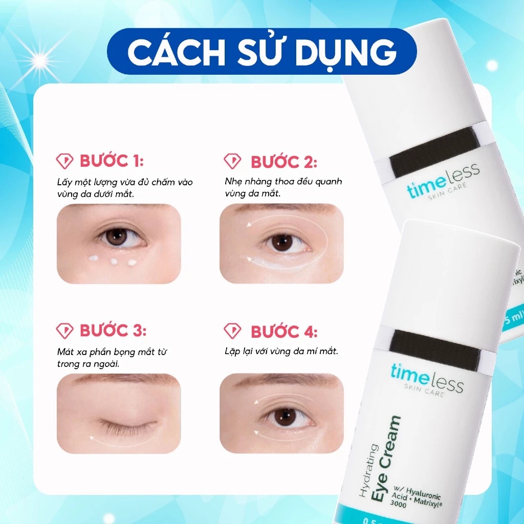 Cách sử dụng Timeless Hydrating Eye Cream