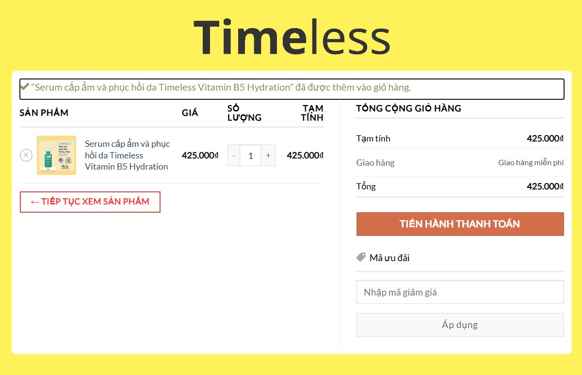 Hướng dẫn mua hàng Timeless